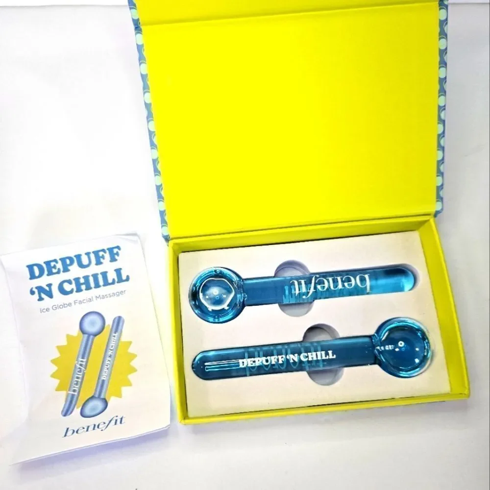 NEW Benefit Depuff’n Chill Eye Globes Cooling Facial Massager Serum Applicator